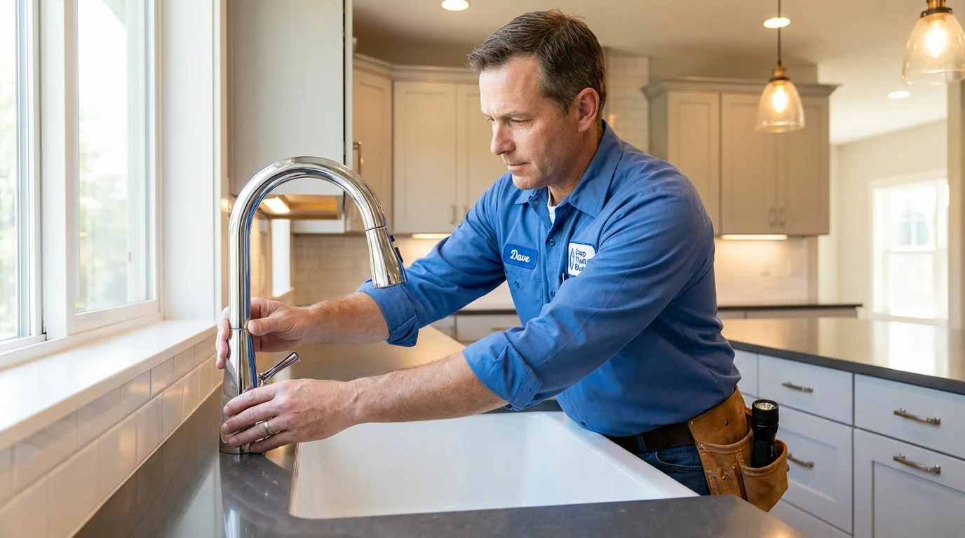 Kitchen faucet installation by Johns Plumbing LLC in Simpsonville